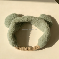 Bandeaux de spa pour femmes et filles, pour le lavage du visage et le maquillage, avec oreilles d'ours mignonnes, large couverture, antidérapants, réutilisables, pour le yoga, en polaire Teddy coréenne moelleuse