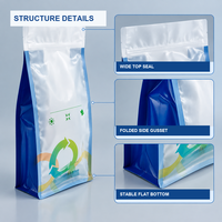 Pochette à fond plat personnalisée en BOPE monomatériau avec fermeture éclair pour emballage alimentaire recyclable, idéale pour les chips, résistante à l'humidité, vente en gros OEM