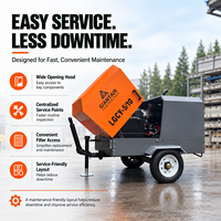Compresseur d'air rotatif professionnel diesel portable à moteur pour l'industrie minière et de forage