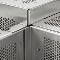 Composant de châssis perforé en tôle d'argent pour rack de serveur, pièce structurelle de poinçonnage CNC pour armoire de centre de données