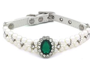 2025 nuevo estilo francés de lujo de doble capa de perlas y cristal adornado Collar para mascotas para gatos y perros - Product Image 4