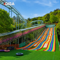 Équipement de manèges de parc d'attractions, toboggan arc-en-ciel à conception emboîtable, sec, pour parc d'attractions