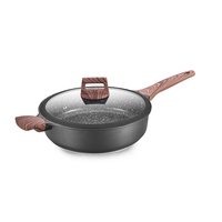 Ensemble de casseroles et poêles antiadhésives en marbre avec couvercle en silicone DSFOM 8522 vente directe d'usine