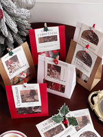Sachet d'emballage pour pâtisserie flocon de neige, sachet stand-up pour bonbons, sachet en papier kraft auto-scellant, sachet à fenêtre en papier kraft pour bonbons et biscuits