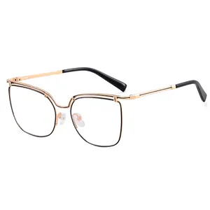 超薄型金属光学眼鏡ヴィンテージクラシック眼鏡フレーム女性男性合金素材軽量眼鏡フレーム