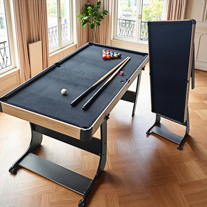 <span class=keywords><strong>Tavolo</strong></span> da <span class=keywords><strong>Biliardo</strong></span> Pieghevole in Legno da 4,5 Piedi per Giochi Familiari, <span class=keywords><strong>Tavolo</strong></span> da <span class=keywords><strong>Snooker</strong></span> con Logo Personalizzato e Ruote per Casa - Product Image 1