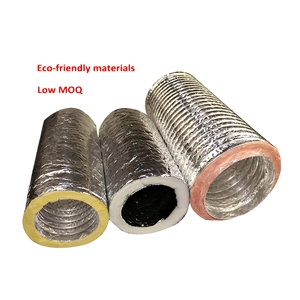 Système de ventilation HVAC en acier inoxydable R6 R8 avec surface en coton et feuille d'aluminium, <span class=keywords><strong>conduit</strong></span> flexible <span class=keywords><strong>isolé</strong></span> de 10 m pour école, parc - Product Image 2