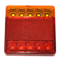 Feu arrière combiné carré submersible à LED avec réflecteur, lampe de gabarit pour remorque et camion, conforme aux normes DOT/SAE/FMVSS108/E-Mark