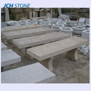 โต๊ะหินแกรนิตสีเหลือง G682 และเก้าอี้หินสีเทา G603 พร้อมพนักพิง สำหรับสวนสาธารณะและสุสาน - Product Image 5