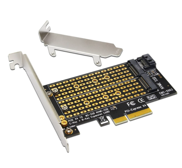Add on Cards PCIE to M2/M.2 Adapter SATA M.2 SSD PCIE Adapter NVME/M2 PCIE Adapter SSD M2 to SATA PCI-E Card M Key +B Key