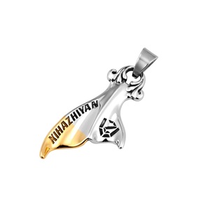 Xihazhiyan Whale Tail Couple Pendant <b>Titanium</b> Steel Unisex Necklace Everyday Wear 216093 - Product Image 4