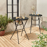 Table de bar haute et ronde en plastique noir pliable, bon marché, 80 cm x 60 cm, portable, pour fête en plein air, blanche, haute, pour la location, 32 pouces