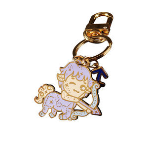 Huashanqi Customized Metal Keychain with Cartoon Animal Design, Key Ring Pendant, School and Enterprise Event Gift