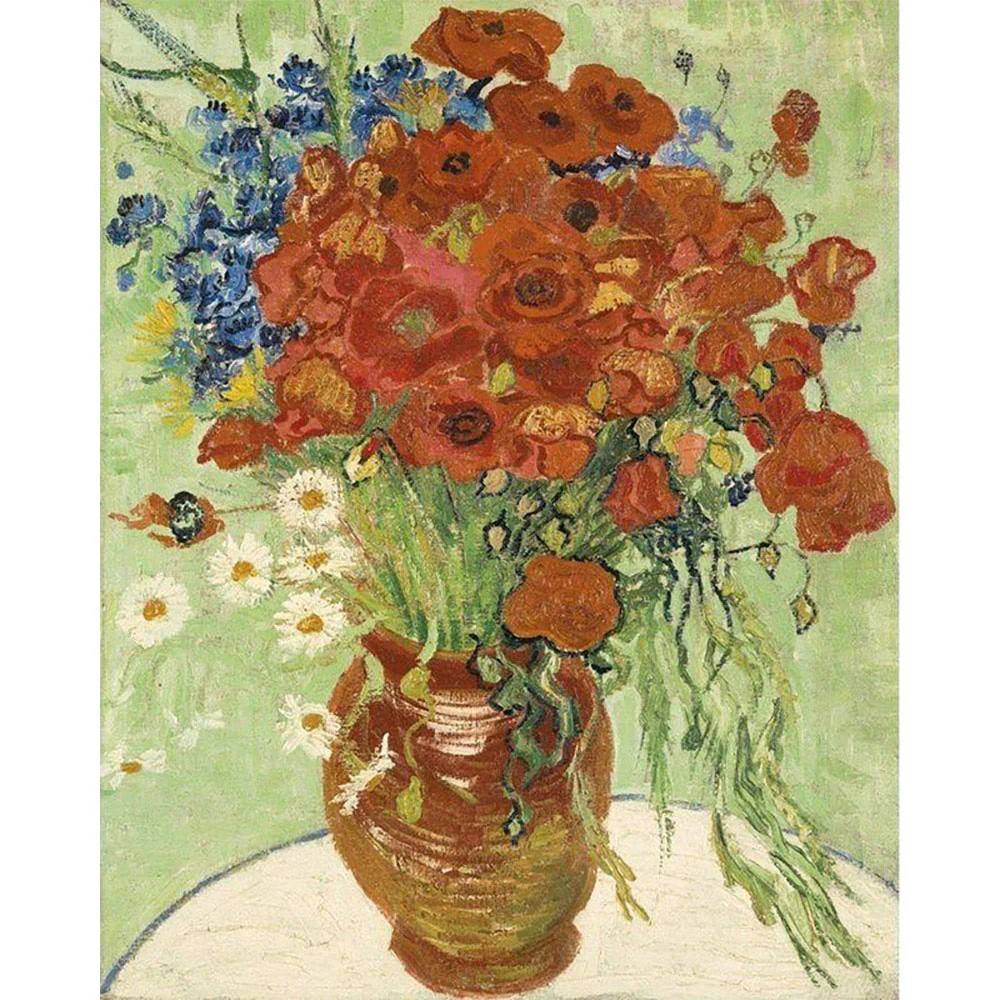 Vase with Cornflowers and Poppies