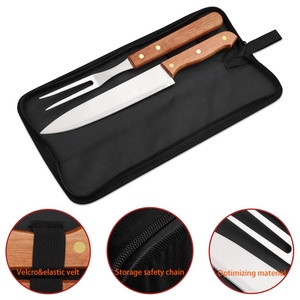 3 cái nóng bán ngoài trời bằng gỗ xử lý thịt nướng gấp phụ kiện Kit BBQ nướng công cụ thiết lập với nylon Tạp dề lưu trữ túi - Product Image 3