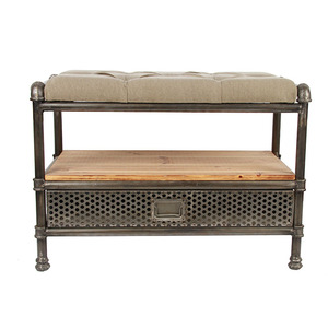 Sala de montaje de <span class=keywords><strong>Barcelona</strong></span>, <span class=keywords><strong>Banco</strong></span> de jardín de muebles de salón con acento de hierro forjado antiguo Otomano - Product Image 2