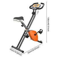 Bicicleta de Ejercicio Plegable con Pantalla LCD en Forma de X, Contador de Calorías y Nivel de Resistencia, para Espacios Pequeños, con Logotipo Personalizado