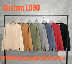 เสื้อยืดคอกลมแขนยาวสไตล์วินเทจแบบยูนิเซ็กซ์ ปรับแต่งได้ เนื้อผ้า 260GSM ผ้าฝ้าย 100% แห้งเร็ว ไม่ยับ ทนทาน - Product Image 1