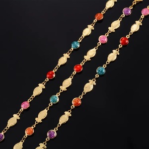 Bracelet de cheville en émail couleur or, en acier inoxydable, multicolore, réglable, bijoux turcs en cristal pour femmes, cadeaux - Product Image 4