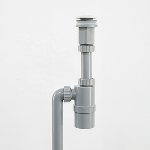 Set Scarico <span class=keywords><strong>Lavabo</strong></span> Stile Industriale Grigio Opaco, Kit <span class=keywords><strong>Sifone</strong></span> a Bottiglia G1 1/4" con <span class=keywords><strong>Sifone</strong></span> Anti-Odore Ecologico per Bagno e Hotel - Product Image 3