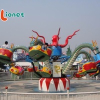 Manège Octopus certifié ISO BV TUV, capacité 30 passagers, pour parcs d'attractions commerciaux intérieurs/extérieurs, avec éclairage LED, attractions nocturnes