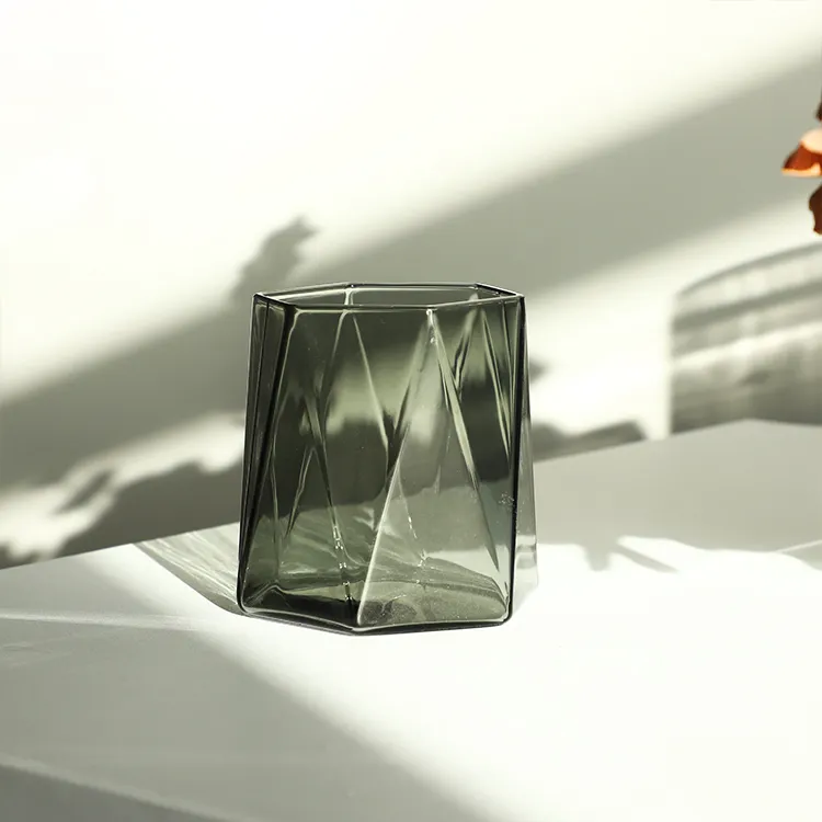 Modern basit borosilikat cam vazolar dekorasyon ev dekor için yaratıcı cam vazolar