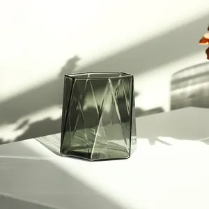 Contenant Bougie Frascos Vela all'ingrosso personalizzato piccolo unico vuoto lusso 'Candel' imballaggio contenitore di vetro candela vaso di cristallo