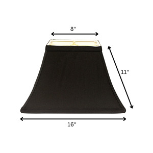 HMS 16 \ "paralume in Shantung a campana rettangolare nero con fodera bianca eleganti cover e sfumature - Product Image 2
