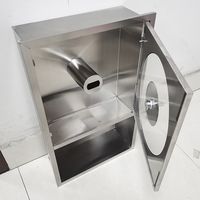 Dispensador de Papel Higiénico Comercial Empotrado en la Pared, de Acero Inoxidable 304, para Rollos Jumbo, con Ventana Visible de Vidrio Templado