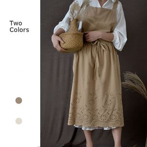 Tabliers pour femmes en coton et lin à dos croisé, à grandes poches, à motifs floraux, pour restaurants et fleuristes - Product Image 2