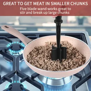 5 شفرات هامبرغر ممتازة سهلة التنظيف ومقاومة للحرارة ، أدوات هراسة بطاطس بيف اللحم