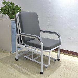 Caregiver Chair <b>Single</b> Portable <b>Folding</b> <b>Bed</b> Artificial Leather 61x77x92 For Hospital Home Office Use - Product Image 1
