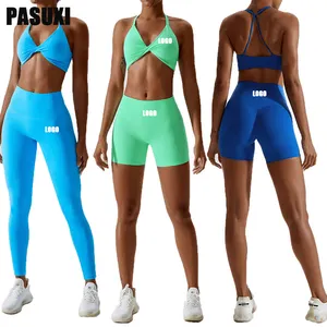 PASUXI Frauen Custom Active Wear Yoga Set Fitness Yoga Frauen 3 Stück Sportswear Plus Size Gym Fitness Sets