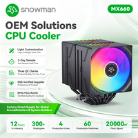 Enfriador de Doble Torre ARGB Negro, 6 Tubos de Calor, LGA1700 AM5 AM4, Personalización Basada en Diseño para Importadores B2B, Programa ODM a Granel