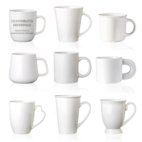 Tasses à sublimation en céramique blanche vierge avec logo personnalisé, tasses à café en céramique, tasses à latte pour café, cappuccino, chocolat chaud