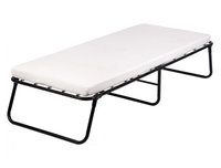 Cadre d'hôtel simple et pliable, lit en métal, confortable et de haute qualité, de couleur noir, à bas prix