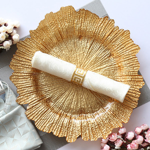 Assiettes de chargeur en plastique de luxe, vente en gros, décoration de mariage, assiette à dîner, chargement - Product Image 2