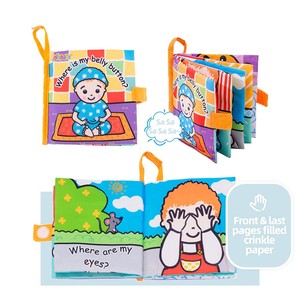 Jollybaby Flip Books para niños, educación temprana para bebés, papel arrugado, tela para ocultar y buscar, libros suaves y silenciosos, libro <span class=keywords><strong>de</strong></span> tela para niños - Product Image 2