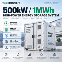 Système de stockage d'énergie par batterie BESS 500 kW 1 MWh, conteneur de 10 pieds, LiFePO4, hybride commercial et industriel