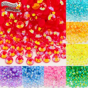 Nantong Rhinestones Colorful Round AB Iridescent <b>Flat</b> Back Rhinestones For DIY Nail Art Bear Decorations Fresh Sweet Style - Product Image 5