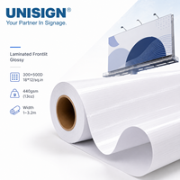 Bâche PVC brillante 440 g/m² en rouleau, blanc/gris/noir, pour impression numérique, directement de l'usine
