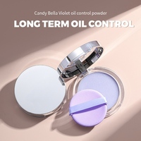 Maquillage naturel respectueux de la peau violet lavande gâteau en poudre éclaircissant fonction de contrôle de l'huile maquillage transparent avec huile fixe