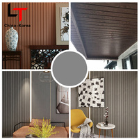 Revêtement Mural Co-Extrudé WPC de Haute Qualité, Panneau Flûté en Bois Composite Plastique Extérieur à Lattes pour Aménagement Extérieur et Intérieur