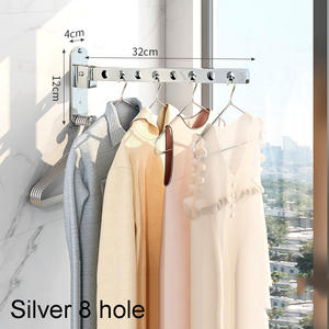 ราวตากผ้าเหล็กคาร์บอนแบบพับได้อเนกประสงค์ ไม่ต้องเจาะผนัง สำหรับระเบียงและห้องน้ำ ติดผนัง - Product Image 5