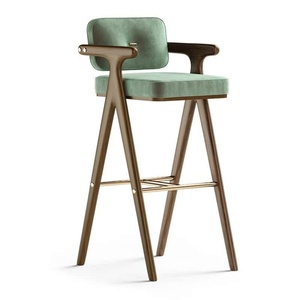Nouveau Tabouret <span class=keywords><strong>de</strong></span> <span class=keywords><strong>Bar</strong></span> Métallique <span class=keywords><strong>de</strong></span> Luxe Nordique avec Accoudoirs, Non Rotatif et Non Pliable, Idéal pour Îlot <span class=keywords><strong>de</strong></span> Cuisine et Café - Product Image 5