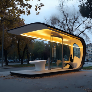 ศาลาพักผู้โดยสารแบบเปิดโล่ง โครงอะลูมิเนียมและวัสดุเหล็ก สำหรับความสะดวกสบายของผู้โดยสารในสภาพแวดล้อม<span class=keywords><strong>ทะเลทราย</strong></span>ที่อากาศร้อน - Product Image 6