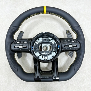 พวงมาลัยรถยนต์คาร์บอนไฟเบอร์แท้สำหรับ <span class=keywords><strong>Mercedes</strong></span>-Benz <span class=keywords><strong>AMG</strong></span> B C E S W204 W205 W212 W213 W214 W215 W222 W223 CLA CLE C63 E63 A45 - Product Image 2