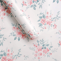 Papier d'emballage pour bouquet de fleurs Brahma, style miroir, printemps, floral, frais, blanc, carton recyclable, imprimé, pour fleuristes