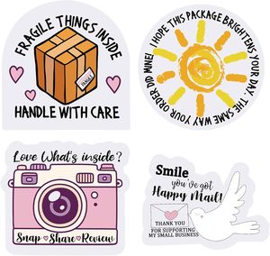 500 Pieces Thank You Stickers Small Business Shop Business Stickers Package Labels for Envelope Seals Gift Bags Packaging