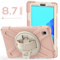 Étui de protection intégral pour tablette Pink Protect Kickstand 360 pour Samsung Tab A7 Lite 8,7 pouces T220